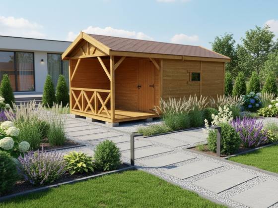 Domek z tarasem Paryż 6x3 m